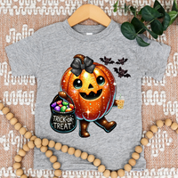 Trick Or Treat Sparkly Pumpkin 68038 DTF Transfer