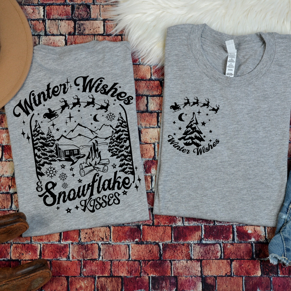 Winter Wishes *Black* (POCKET ONLY) 68367 DTF Transfer