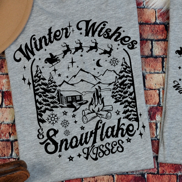 Winter Wishes *Black* (BACK ONLY) 68368 DTF Transfer