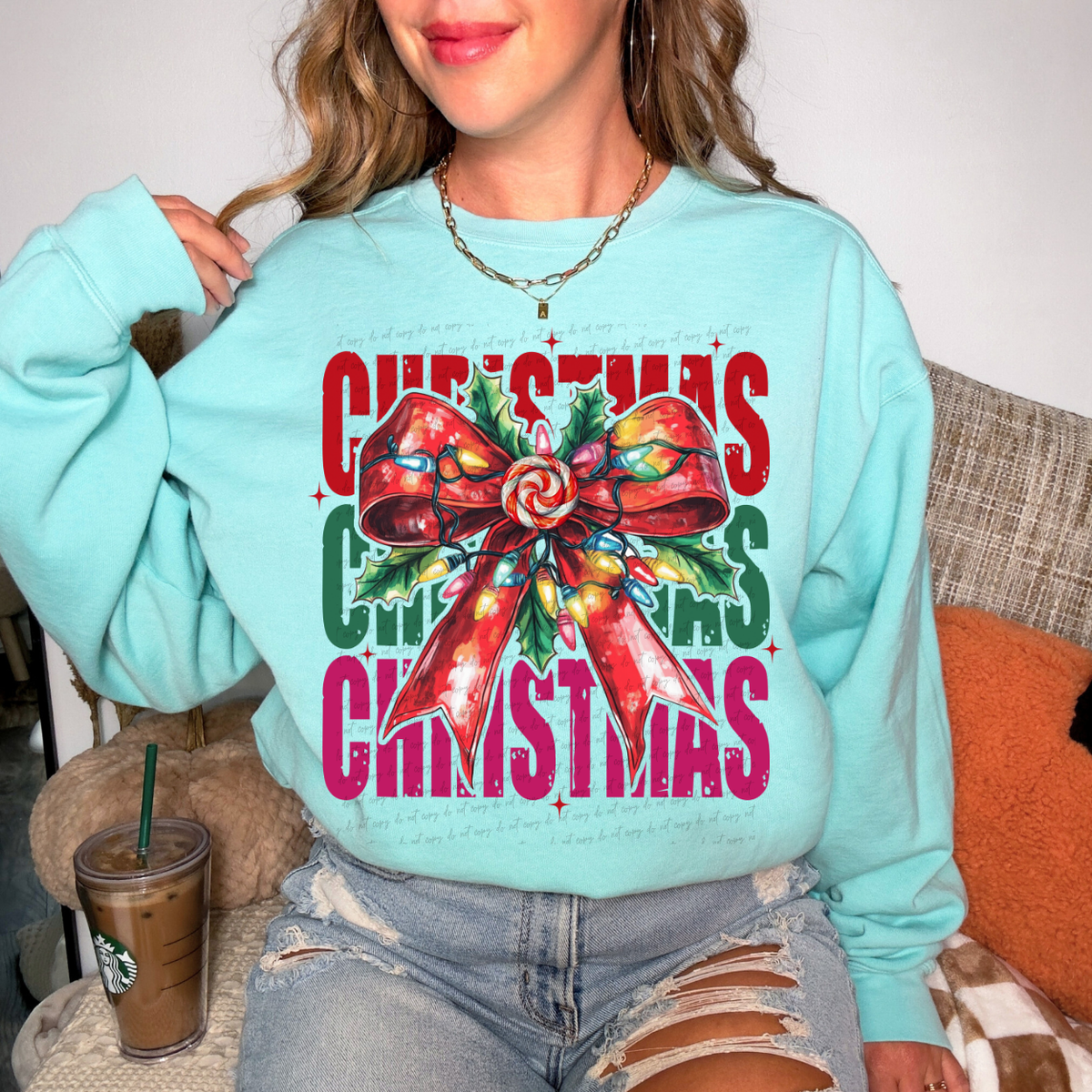 Christmas With Bow 68595 DTF Transfer
