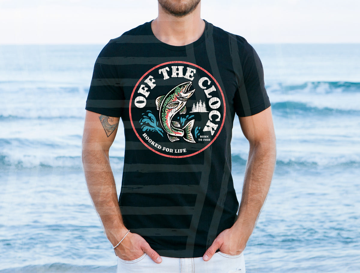 Off the clock fishing (Caplinger) DTF transfer