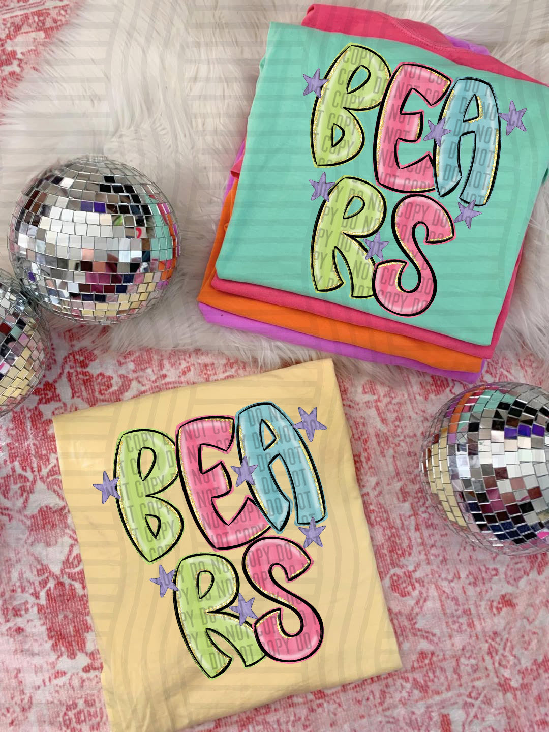 Bears Glittery & Preppy Mascots (Caplinger) DTF transfer