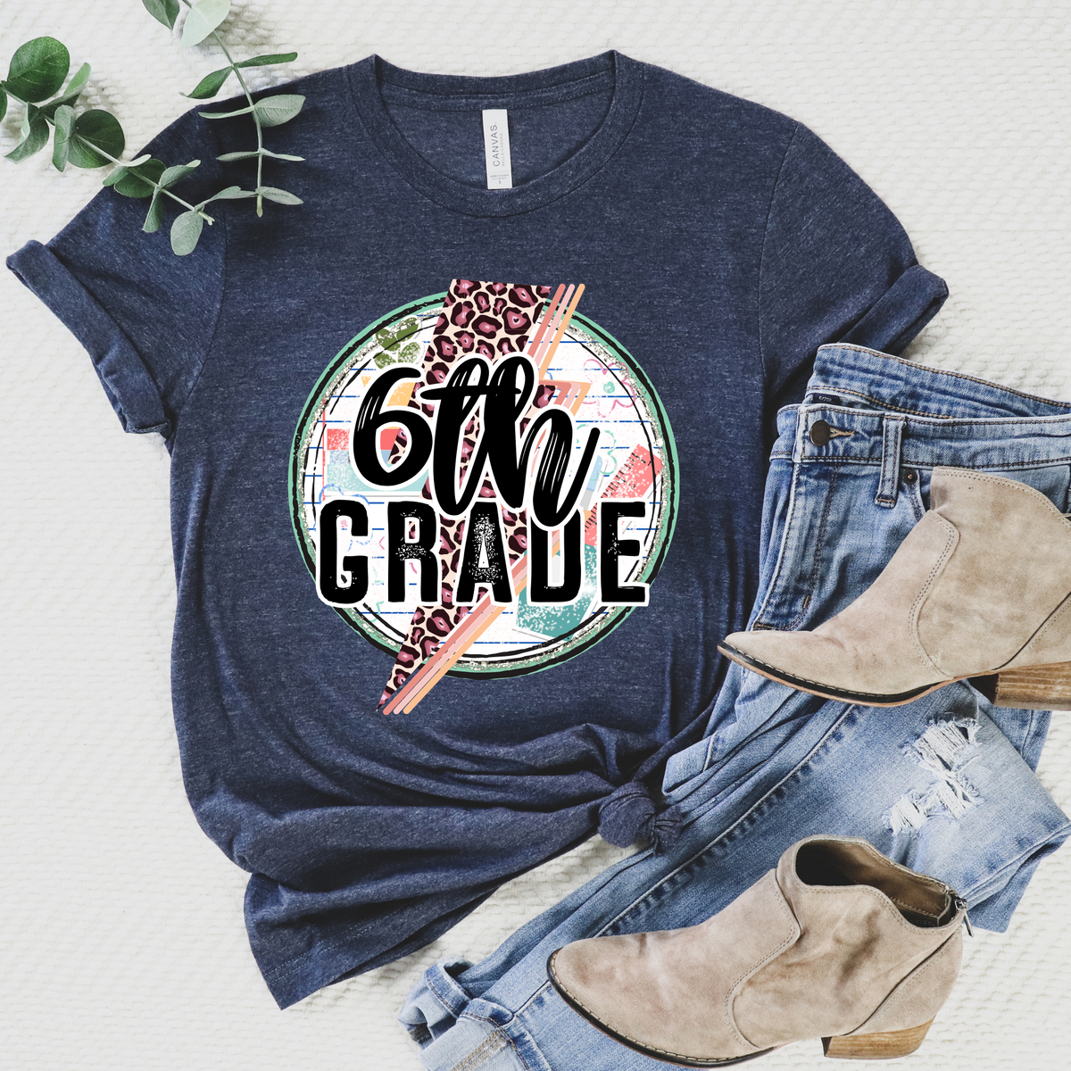 6th grade lightning bolt 2659 DTF TRANSFER