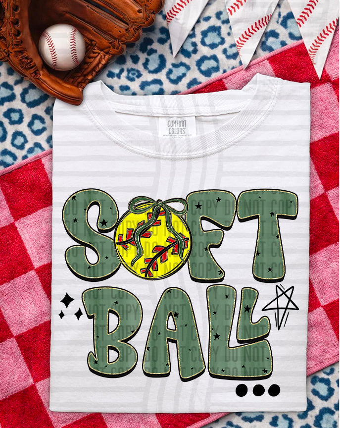 Softball Dark Green (Caplinger) DTF Transfer