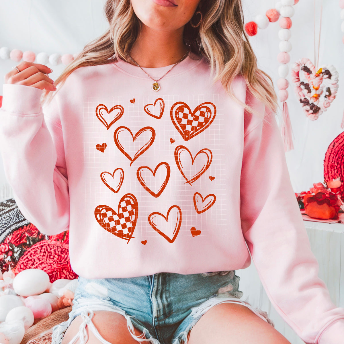 Hearts Collage RED (CSC) DTF Transfer