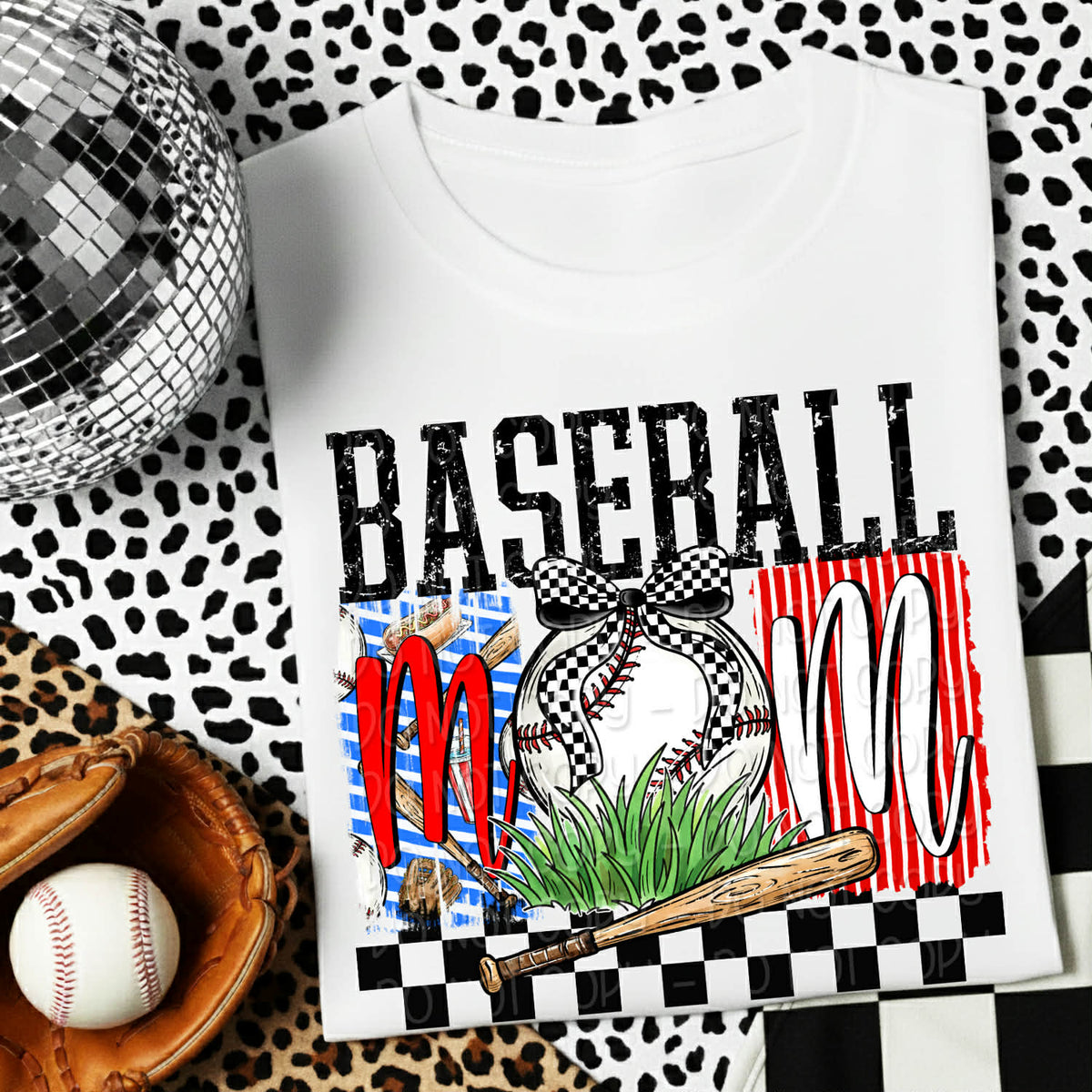 Baseball Mom (black words) (DWS) DTF Transfer