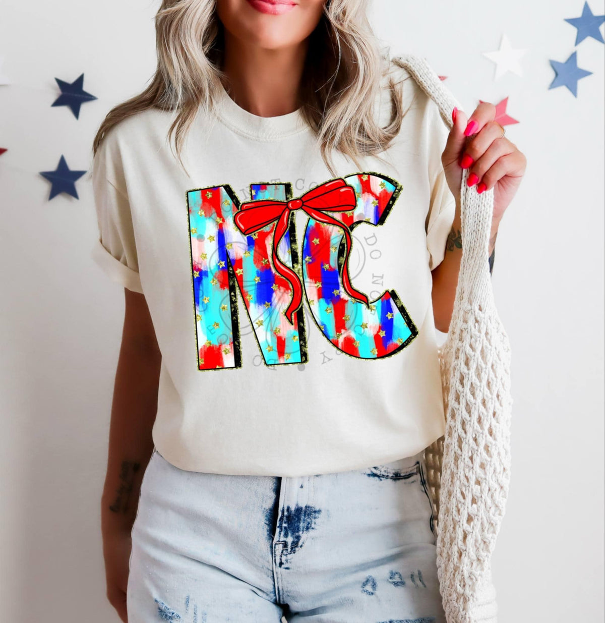 Patriotic brushstroke states DTF transfers