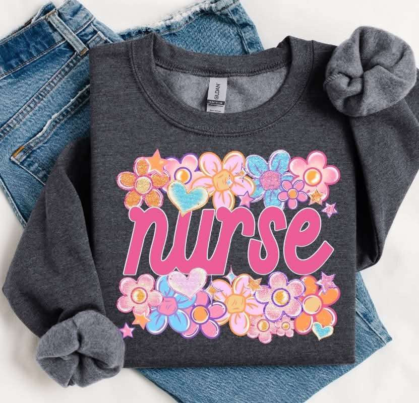 Nurse floral frame (S&G) 79671 DTF transfer