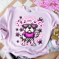 In October bulldogs wear pink mascot 60007 DTF transfer