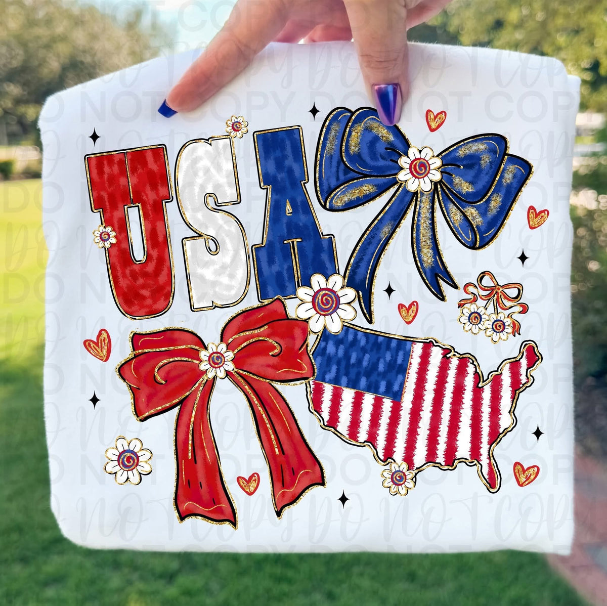 USA with bows (UAC) Sunday Special DTF transfer