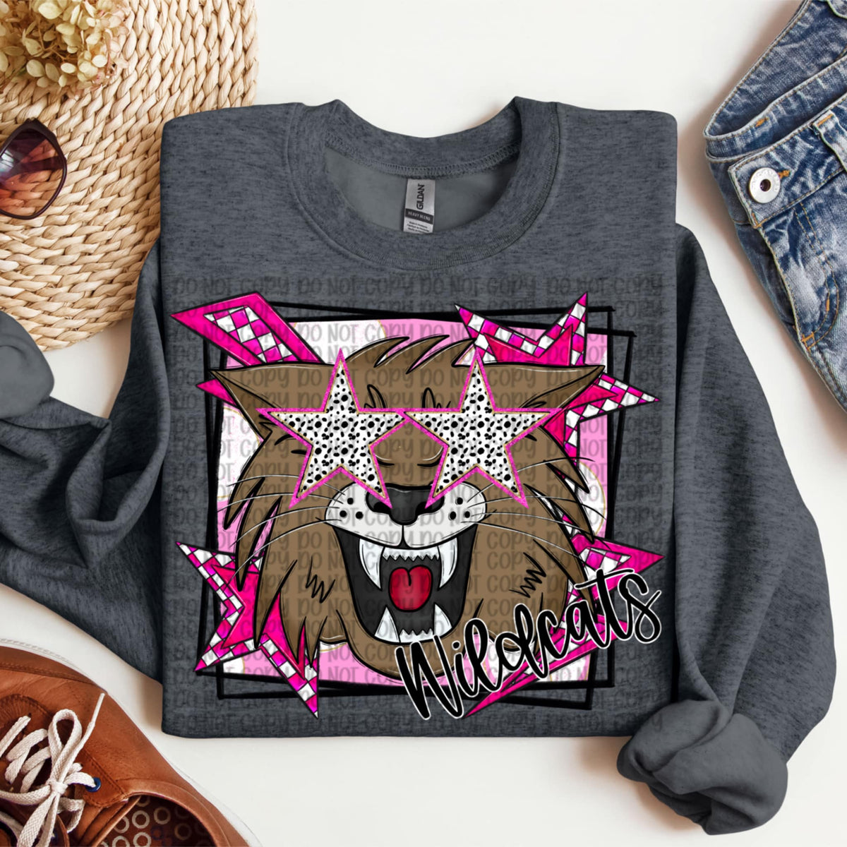 Wildcats pink background (VP) 91977 DTF transfer
