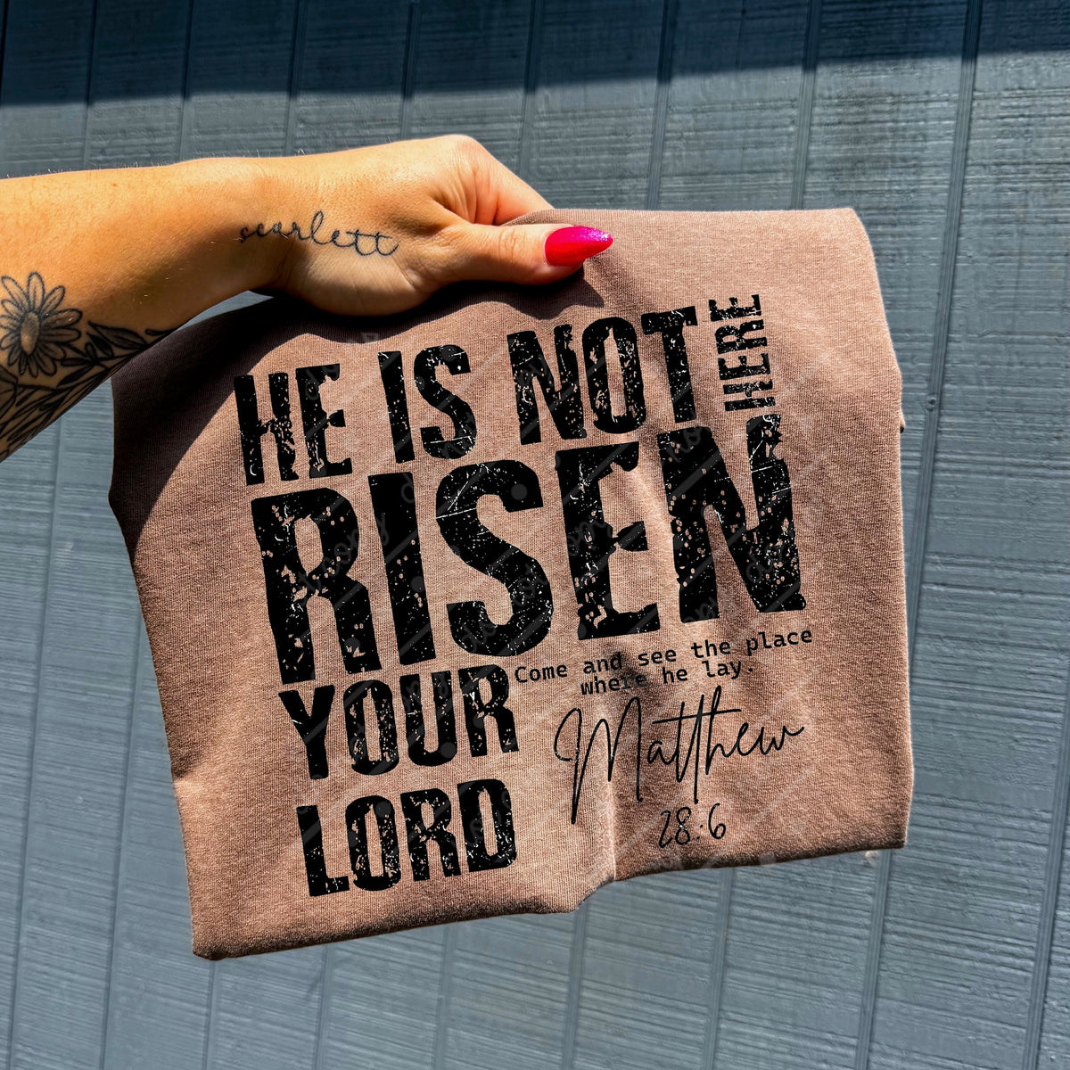 He is risen distressed BLACK DTF Transfer