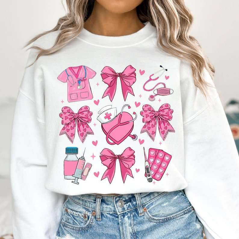 Pink nurse items 77712 DTF transfer