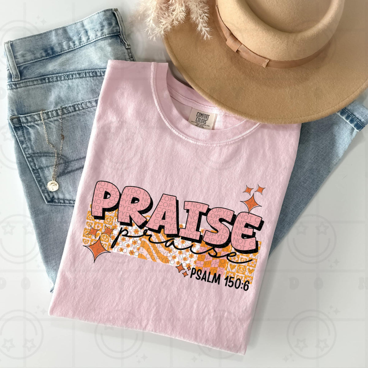 Praise pink and orange (HW) 93473 DTF transfer