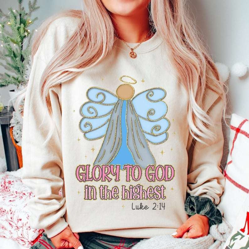 Glory to god in the highest angel 67903 DTF transfer