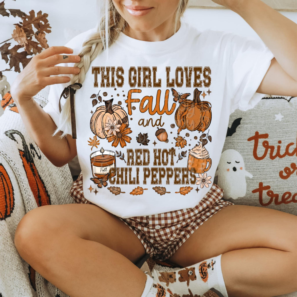 This girl loves fall and red hot (Virgo) 109951 DTF transfer