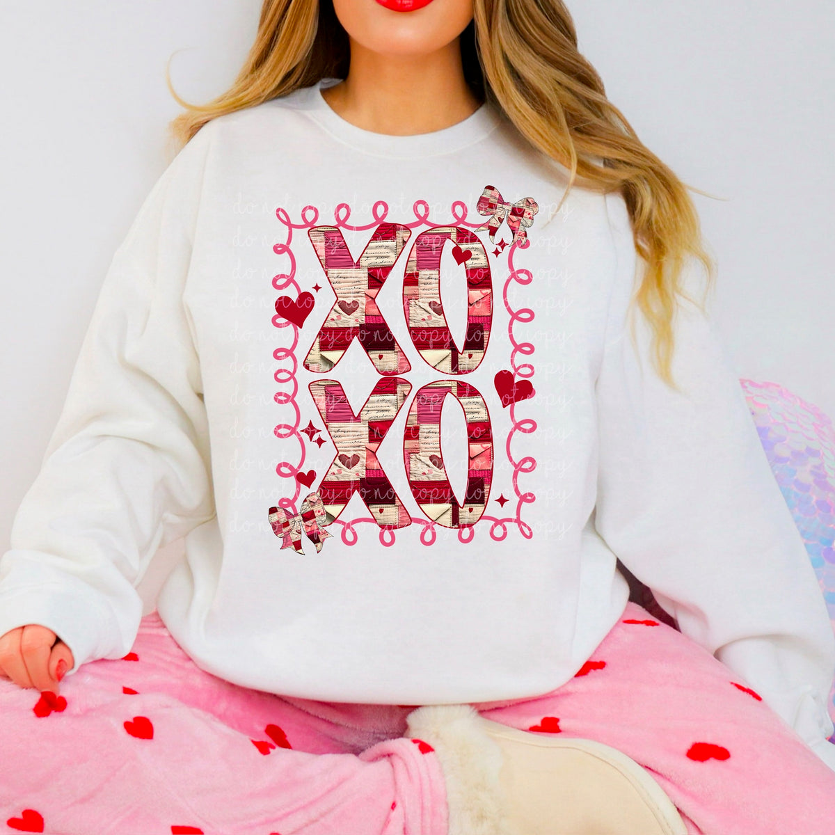 Xoxo Stacked Frame Bow (exclusive) DTF transfer