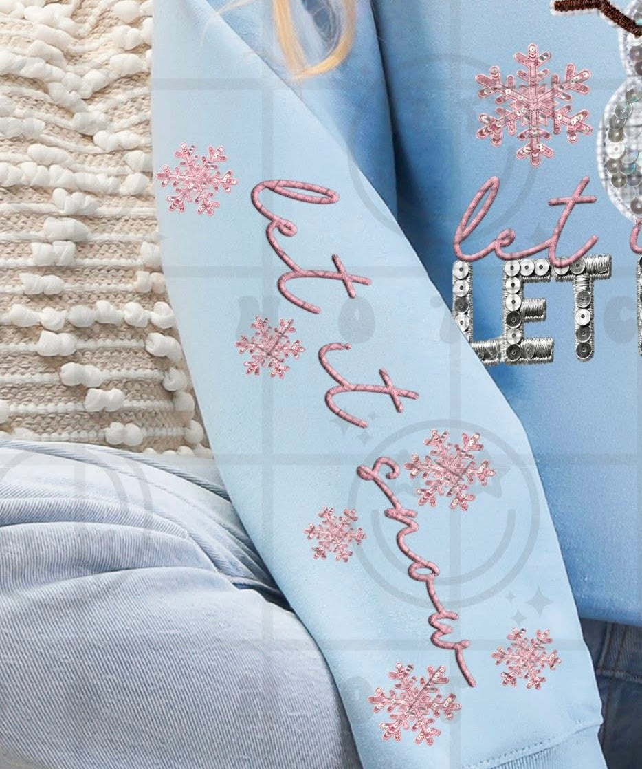 Let it Snow disco snowman (SLEEVE) (HW) DTF Transfer