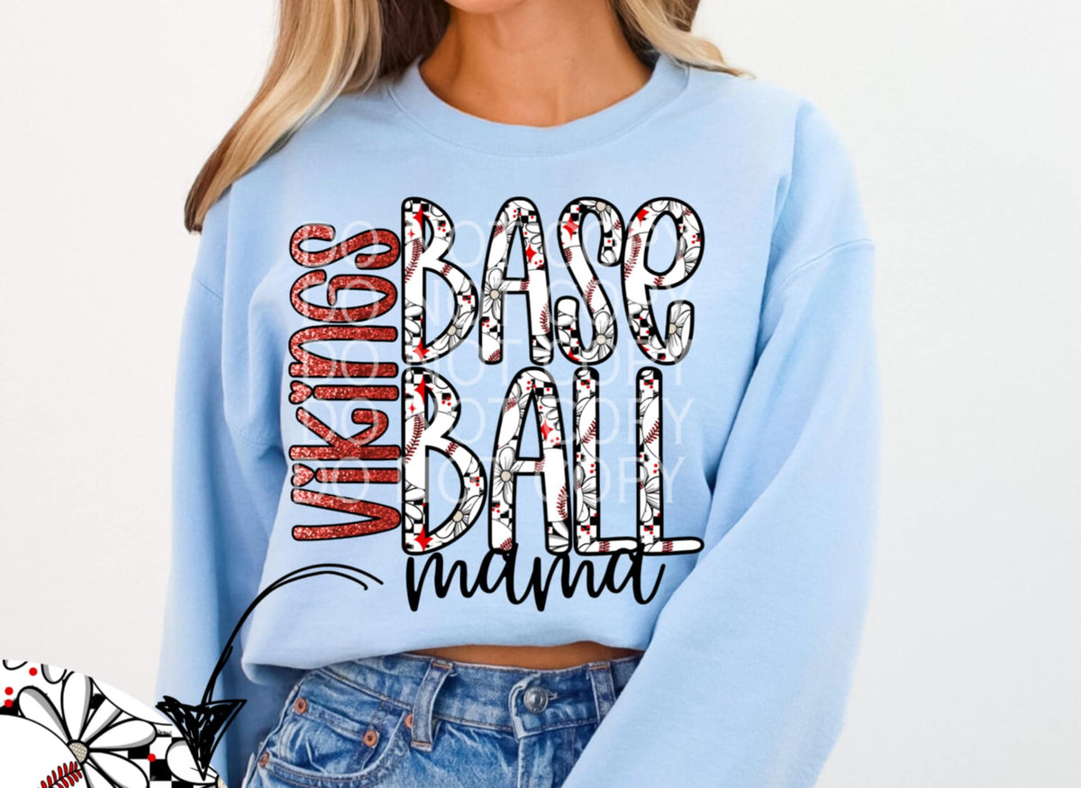 Vikings baseball mama (CSG) 87004 DTF transfer