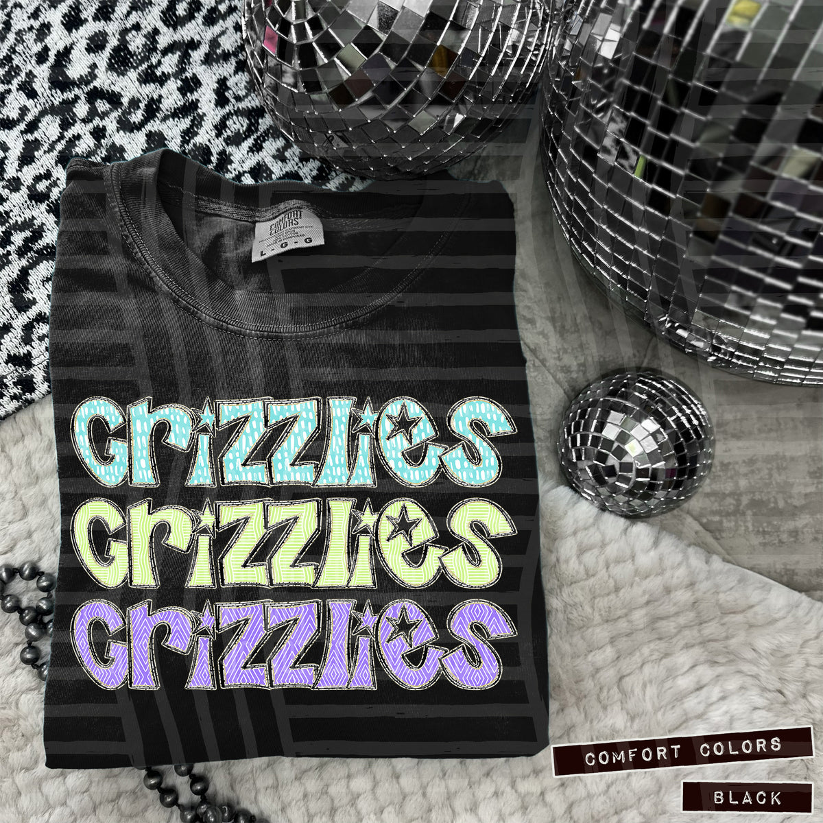 Grizzlies Pastel Star Stacked (Caplinger) 101608 DTF transfer