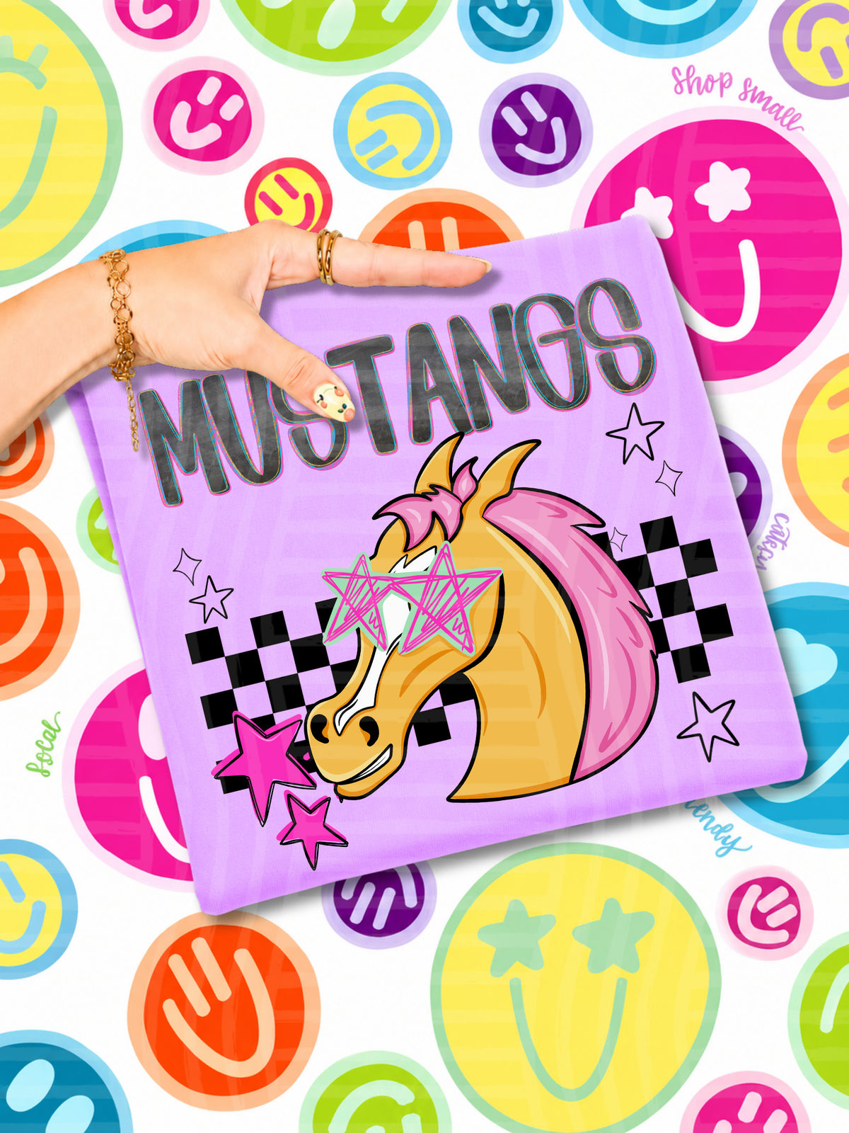 mustangs-3 starry eyed checks (CAPLINGER) DTF Transfer