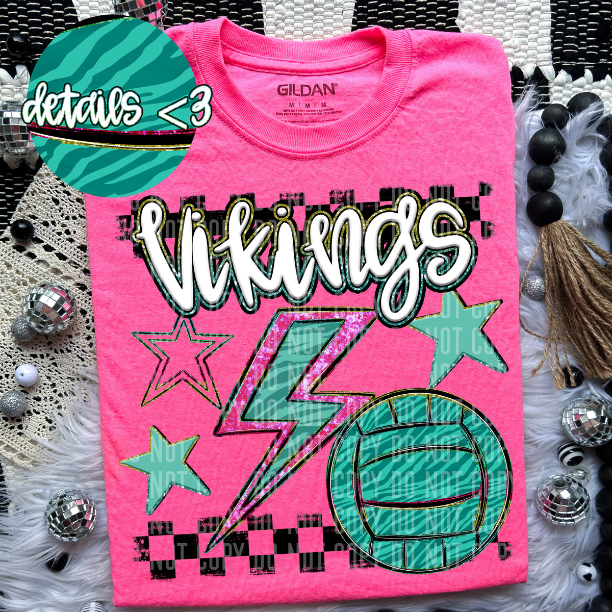 Vikings Rainbow Volleyball (Caplinger) 97305 DTF transfer