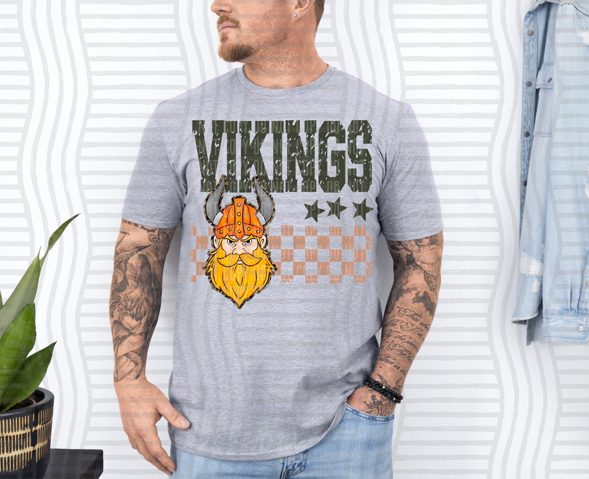 Vikings Orange Tan Checker (Caplinger) DTF Transfers
