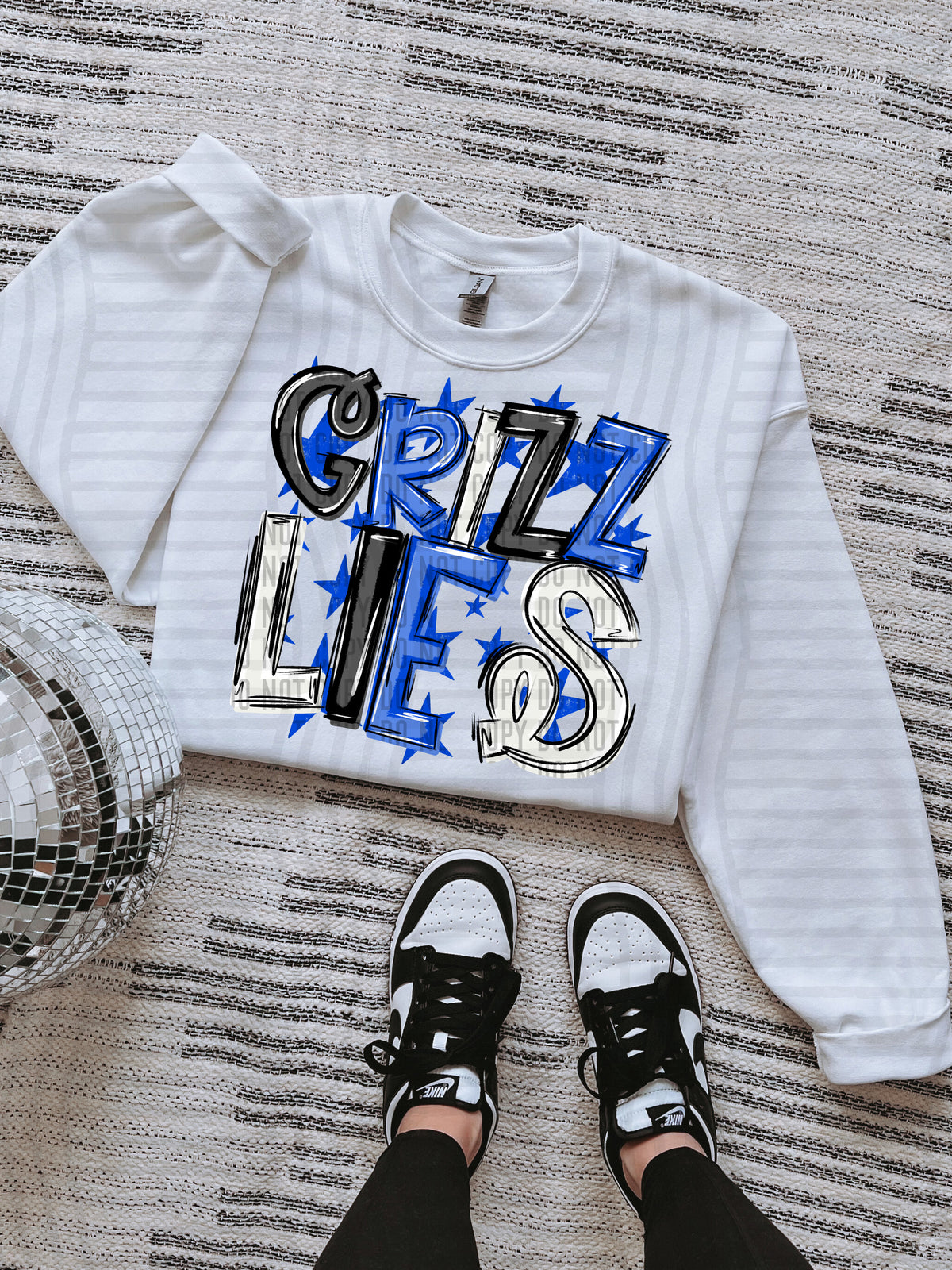 grizzlies black and blue with blue stars (caplinger) DTF Transfer