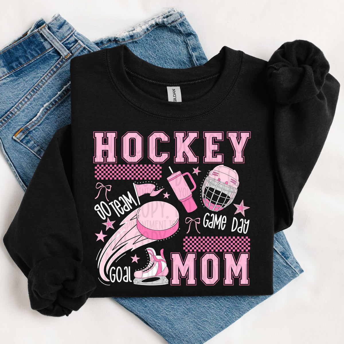 Hockey Mom Pink Items WHITE (SWD) DTF transfer