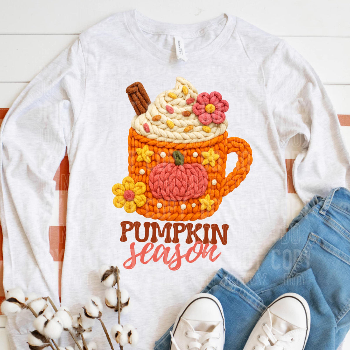 Pumpkin Spice Season faux yarn (SBB) DTF Transfer