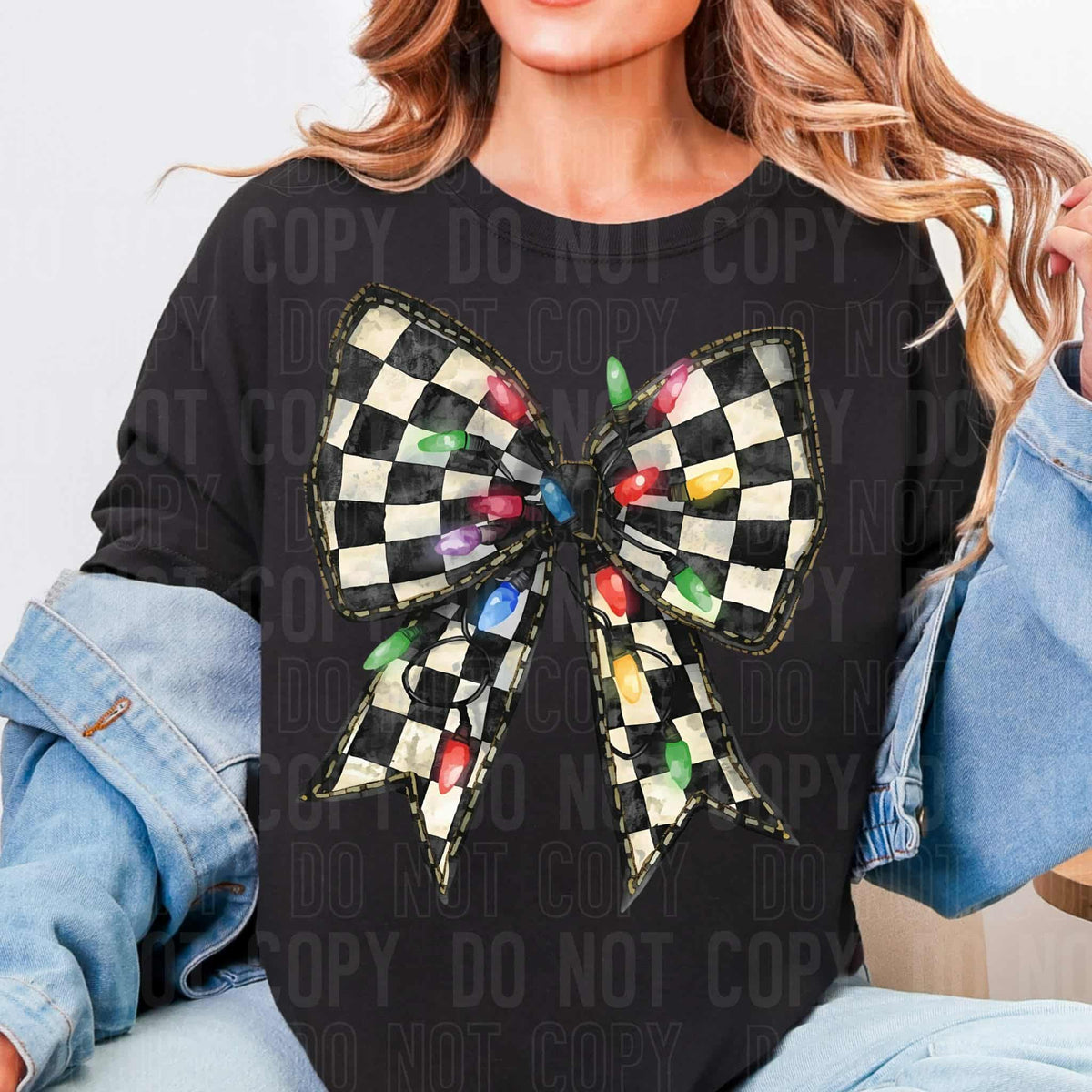 Checker Bow with lights SBB DTF Transfer