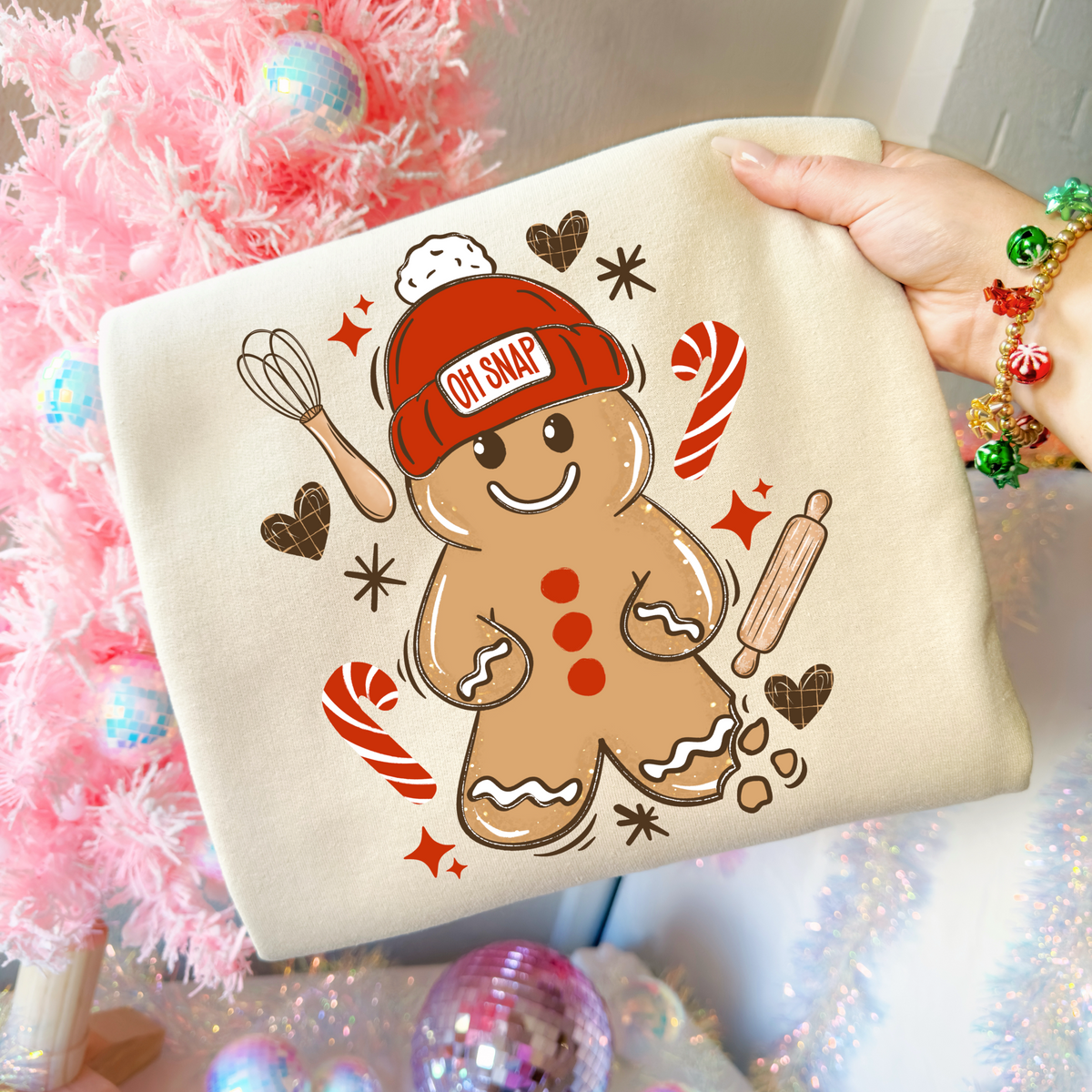Oh snap gingerbread beanie  (csc) DTF Transfer