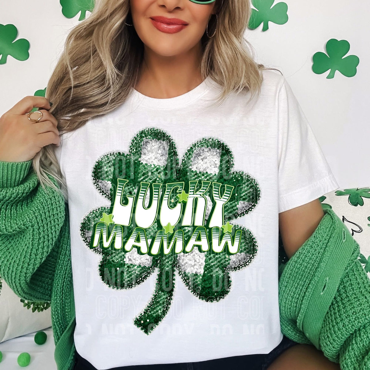 Lucky Mamaw Plaid clover (SBB) DTF transfer