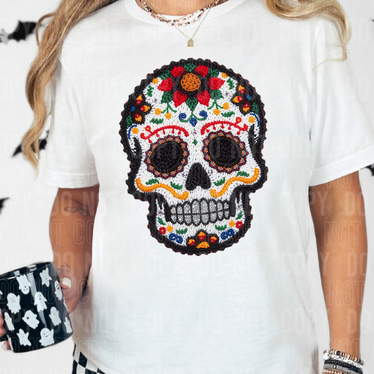 Faux Yarn Skull SBB DTF transfer