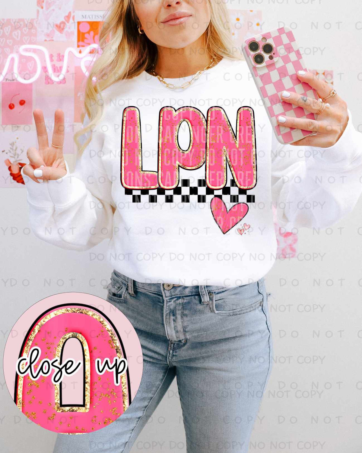 LPN pink and gold (ECHT) 84828 DTF transfer