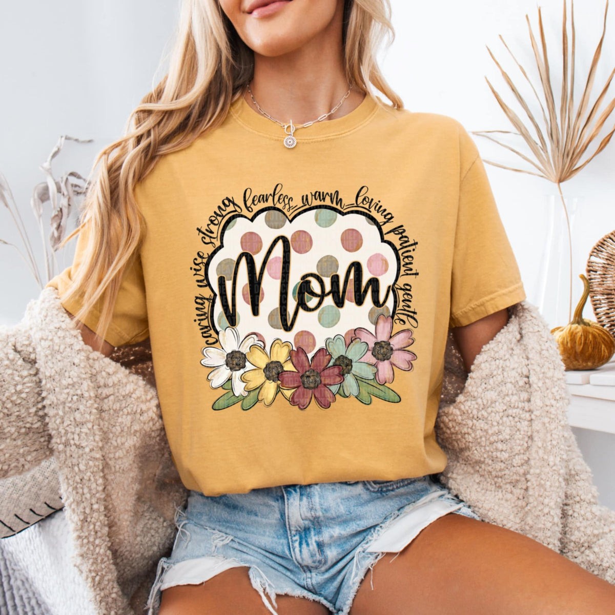Mom polka dot background (SDD) 91140 DTF transfer