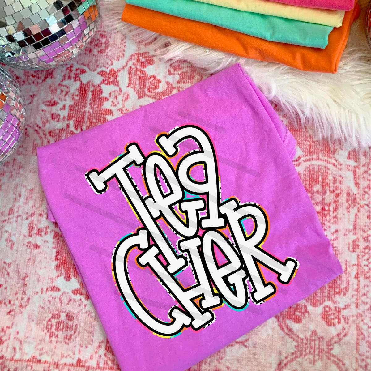 Teacher rainbow and Dalmatian dots (saved) 114429 DTF transfer