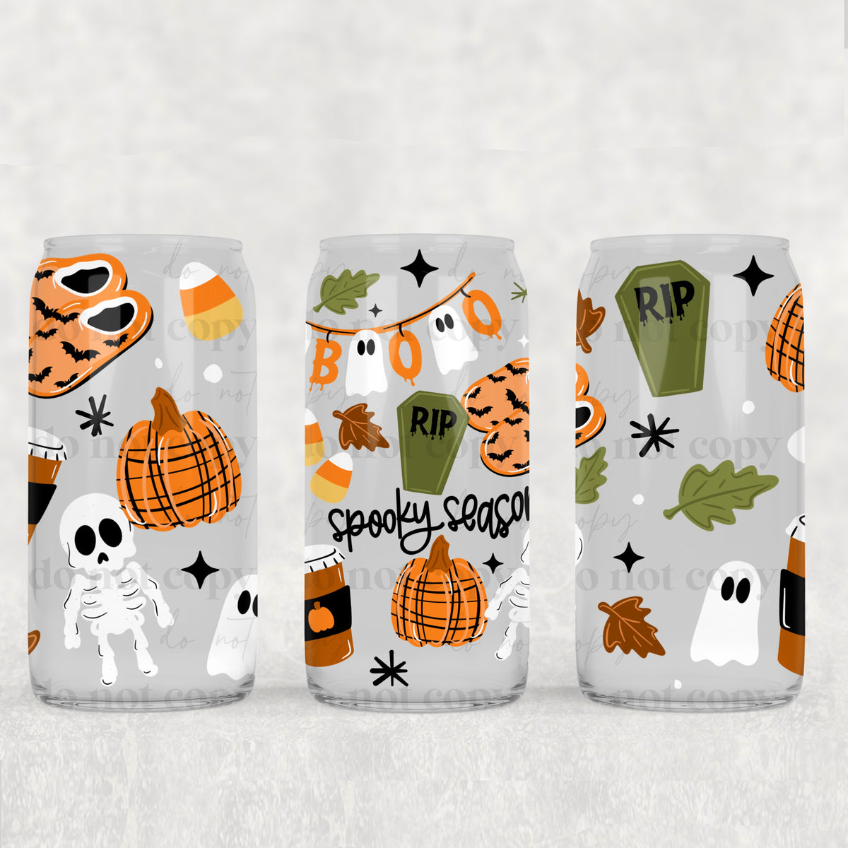 Spooky season green and orange (CSC) UV DTF WRAP
