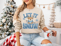 Let it snow deer blue sequin (caplinger) 75074 DTF transfer