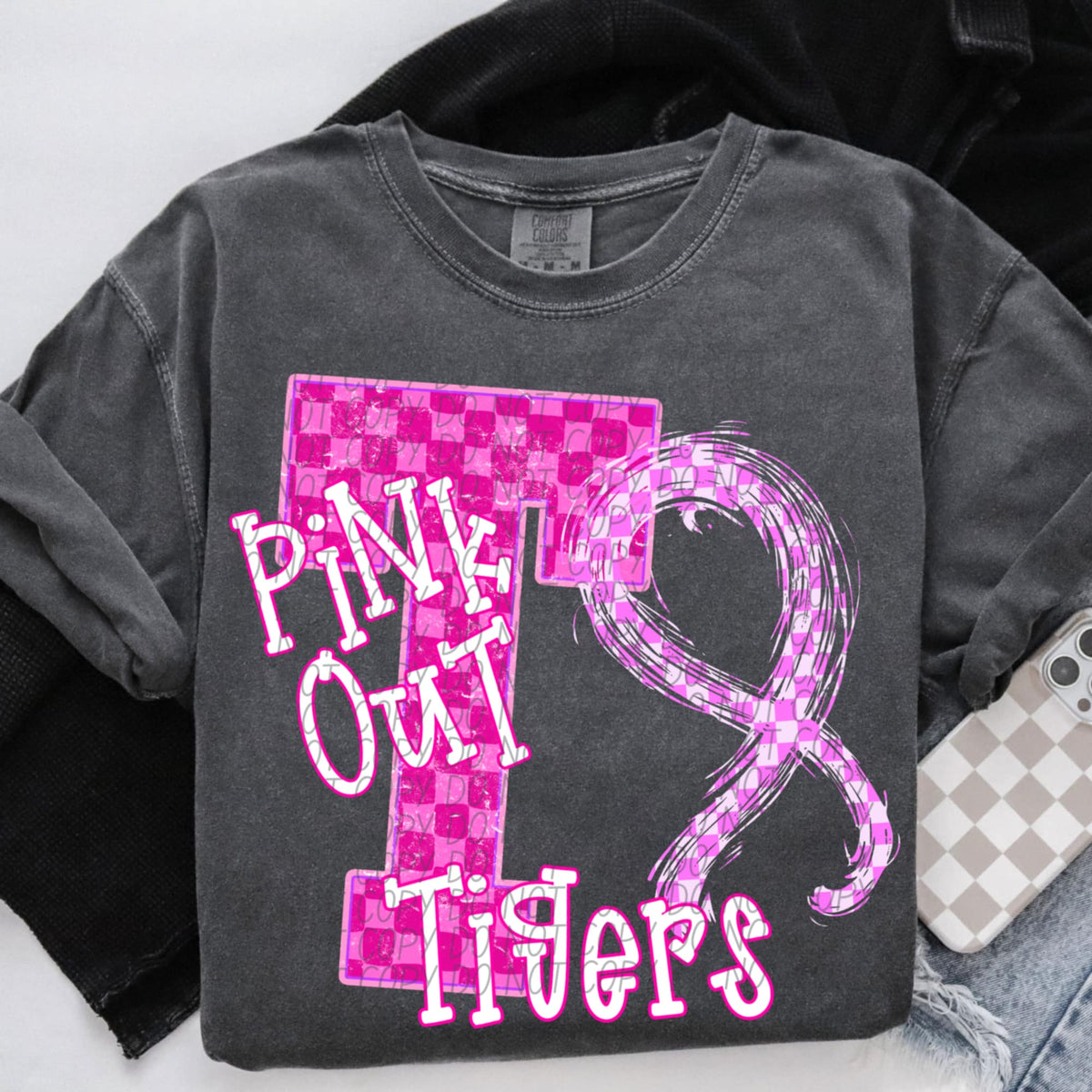 Tigers Pink Out Varsity (city) DTF Transfer