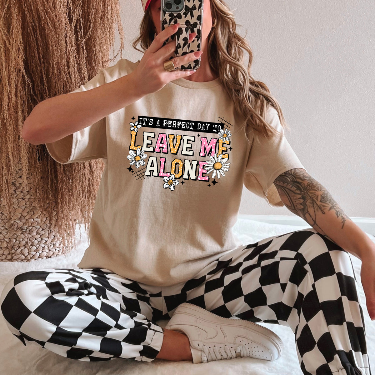 Leave me alone flowers (black) (CSC) DTF Transfer