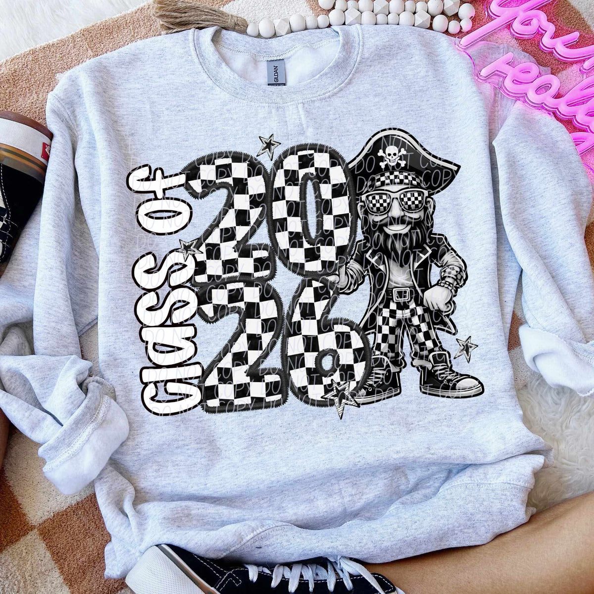 Class of 2026 checkered Pirates city DTF transfer