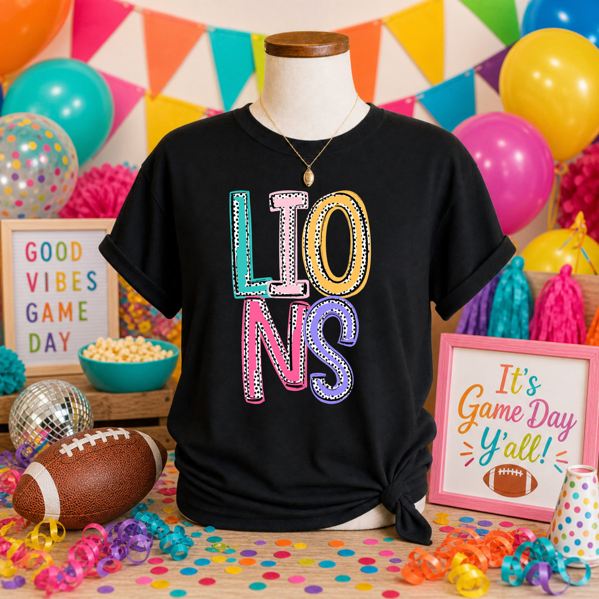 Lions Dixie Dot (S&G) DTF transfer