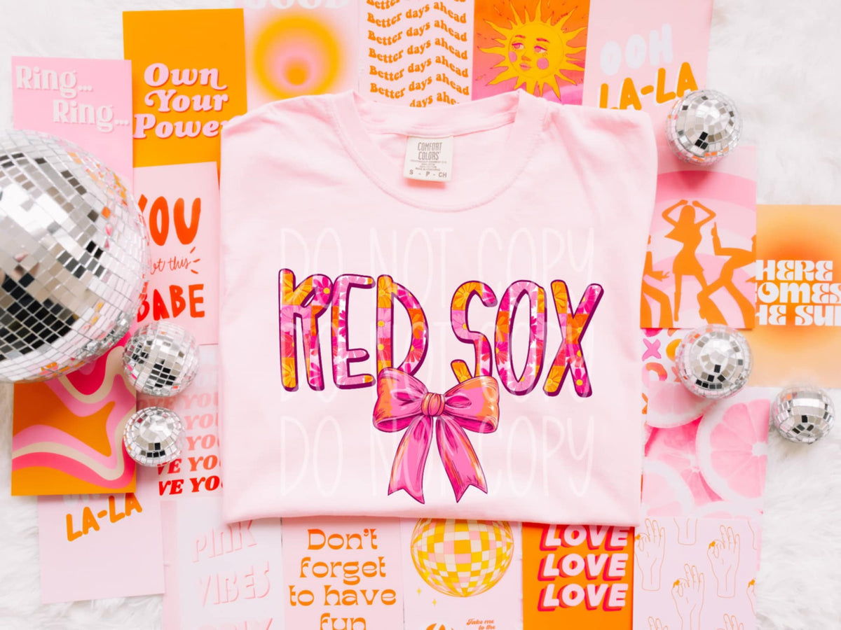 Red Sox orange and pink (PH) 96242 DTF transfer