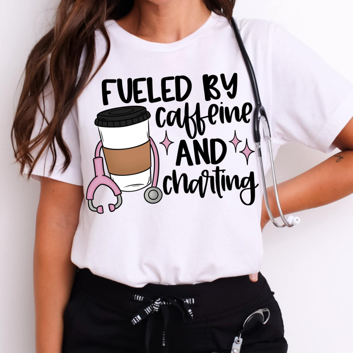 Anxiety and Charting nurse BLACK CMD DTF transfer