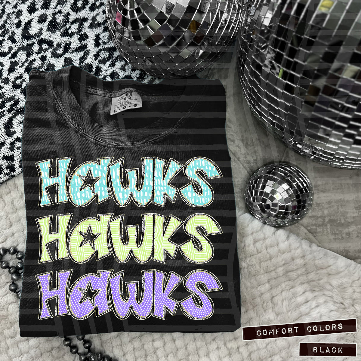 Hawks Pastel Star Stacked (Caplinger) 101609 DTF transfer
