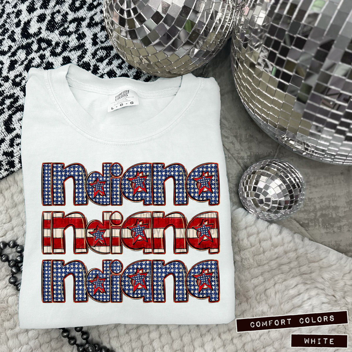 Indiana RWB stacked (Caplinger) DTF transfer