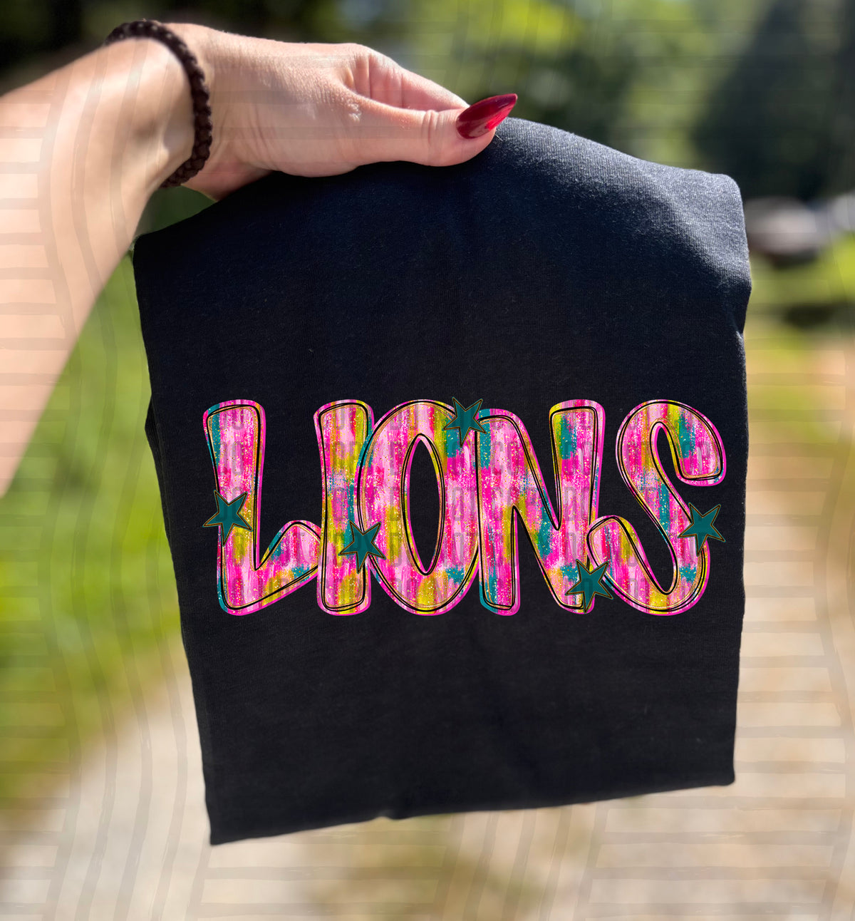 Lions Pink Brushstroke (Caplinger) DTF Transfers