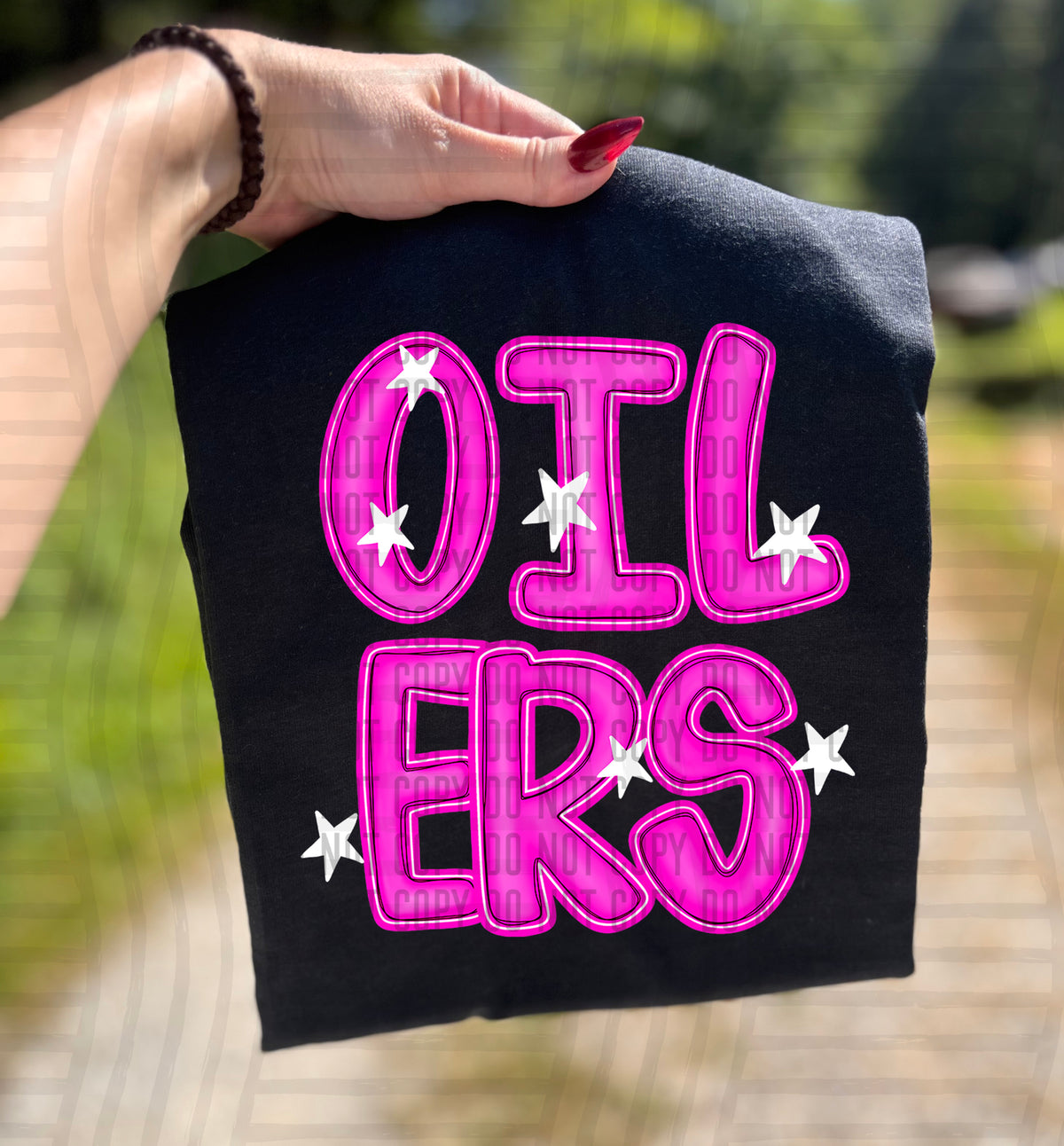 Oilers Pink And Preppy Split 112916 DTF transfer
