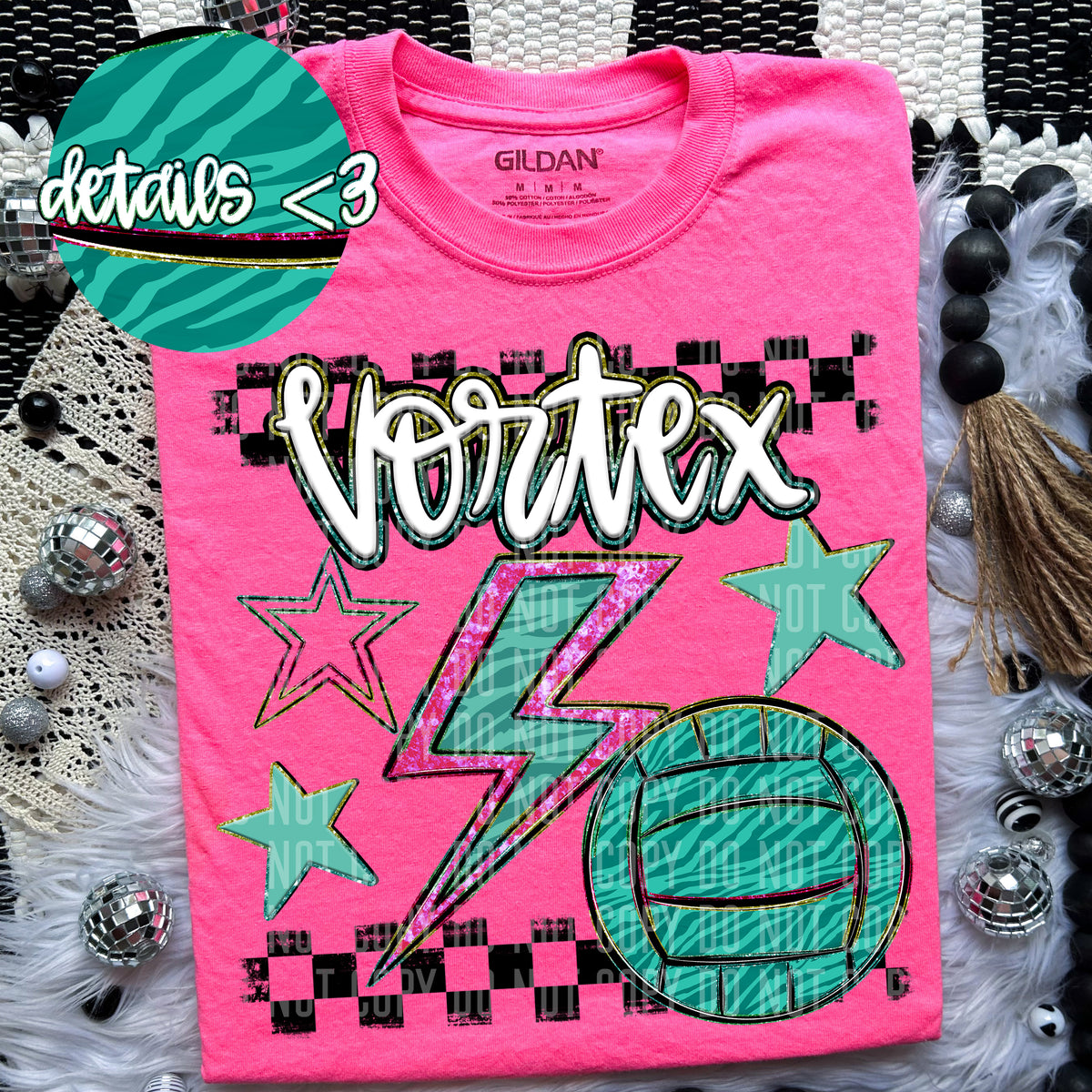 Vortex Rainbow Volleyball (Caplinger) 97306 DTF transfer